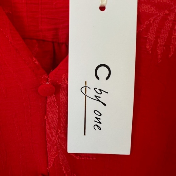 NWT C By One Womens Tiered Maxi Dress Orange 1X - Picture 5 of 9